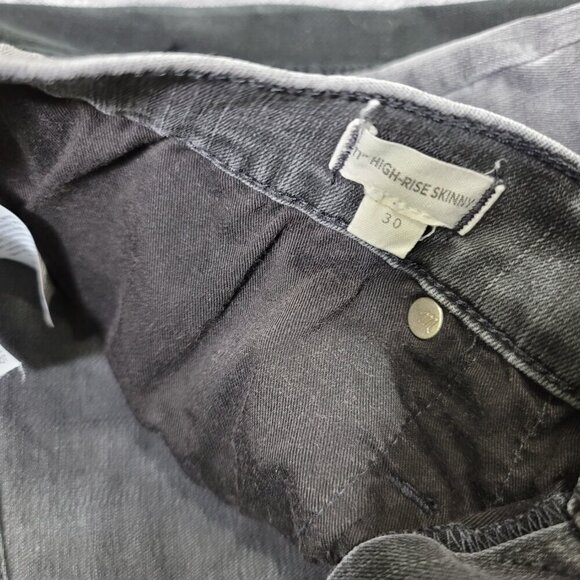 Madewell Black Wash Women's 11"  Raw Hem High-Rise Skinny Jeans | Size 30 - Picture 5 of 11